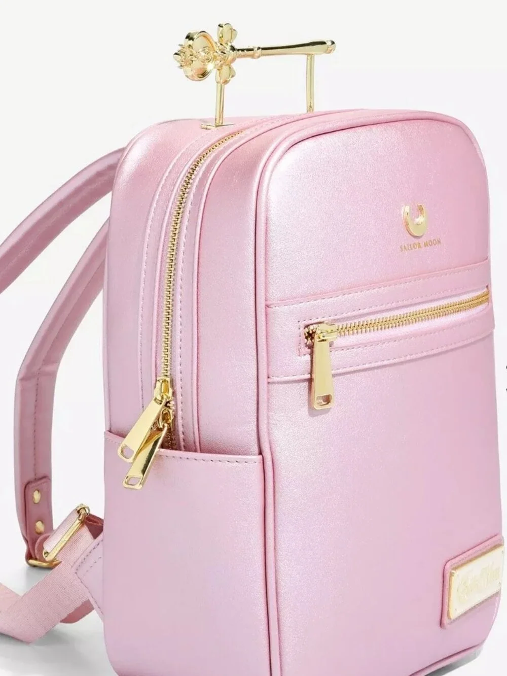Loungefly Sailor Moon Spiral Heart Moon Rod Mini Backpack Pink Gold